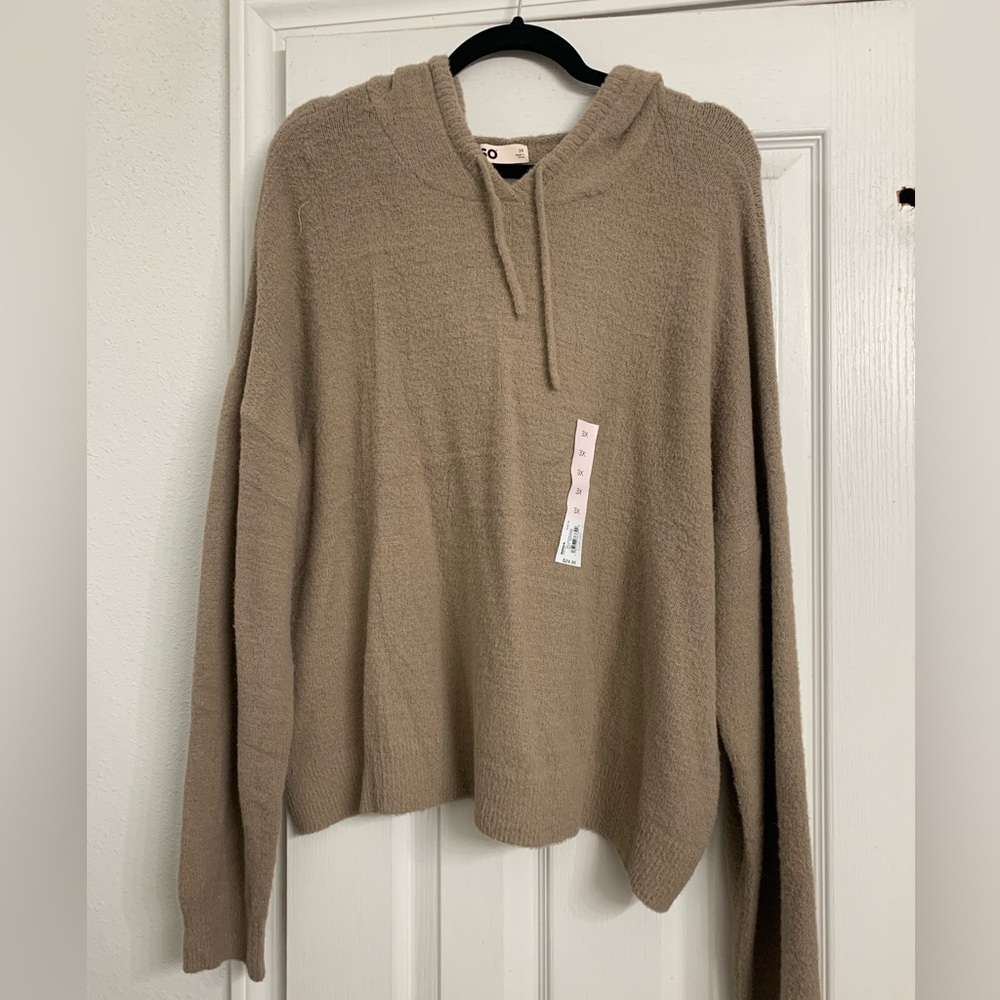 NWT SO Warm Beige Knit Hoodie 3X